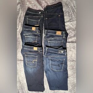 American Eagle Jeans -Bundle of 6- Skinny, Hi Rise Jegging, and Sky High Jegging